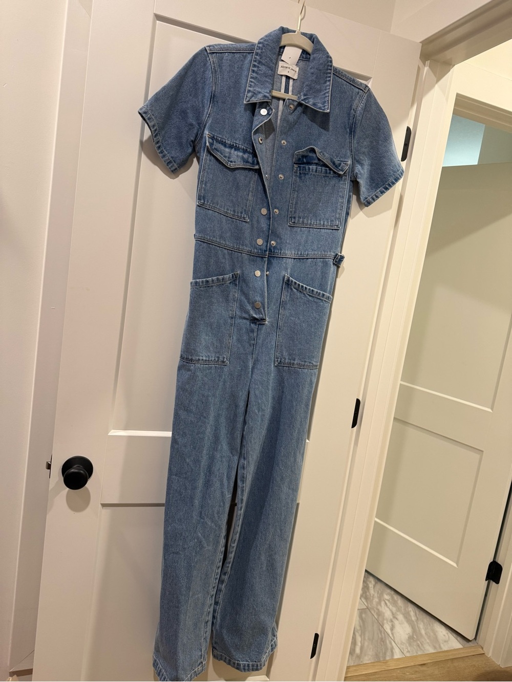 Abrand Denim Short Sleeve Jumpsuit NWT